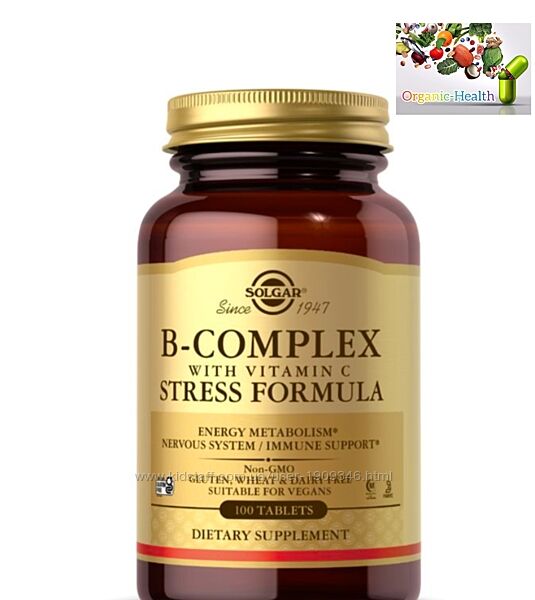 Комплекс витаминов группы B , Solgar, B Complex, Stress Formula, Stress B
