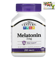 21st Century, Мелатонин , 3 мг , 200 таблеток , Здоровый сон 