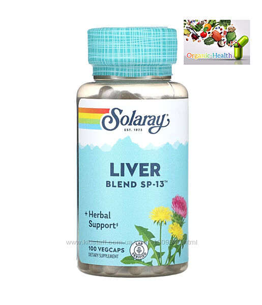Solaray, Очищение печени, Печеночная смесь SP-13, Liver Blend SP-13, 100 шт