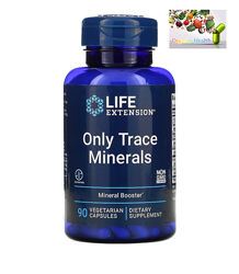 Минералы, Life Extension, Only Trace Minerals, Микроэлементы, 90 капсул