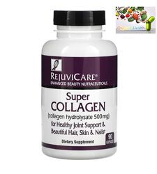 Коллаген, Rejuvicare, Super Collagen, Гидролизат коллагена, 500 мг, 90 шт