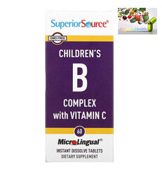 Superior Sourse, Комплекс витаминов группы В для детей, с витамином С, 60шт