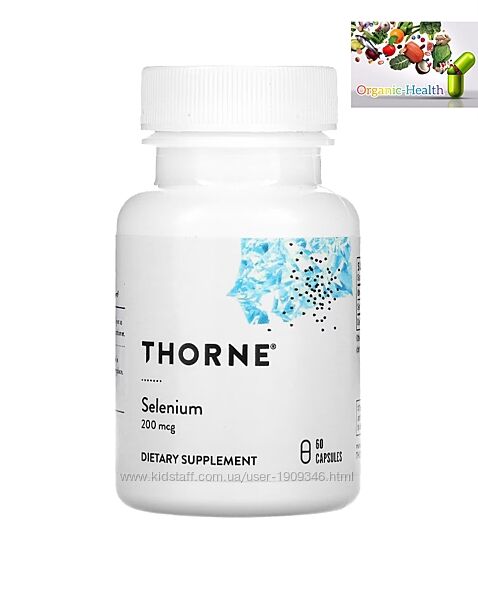 Селен , Thorne, Селенметионин, 200 мг , 60 капсул