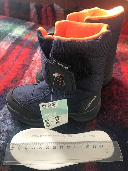 Quechua Термосапожки новые зимние детские р. 24, стелька 15 см