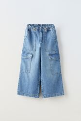 Широкі джинси карго wide leg Zara штани, широкие джинсы штаны брюки Зара