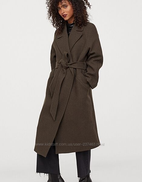 Шикарное шерстяное пальто-халат H&M XXL