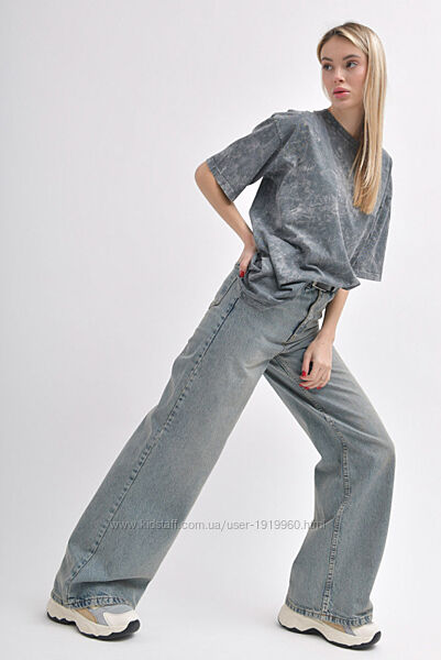 Жіночі джинси wide leg з ефектом vintage