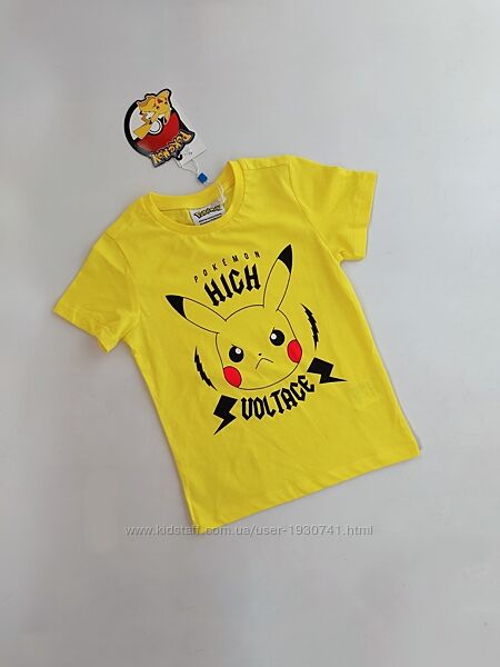 Яркая желтая футболка с Покемоном Пикачу OVS 110 см,  на 4, 5 лет