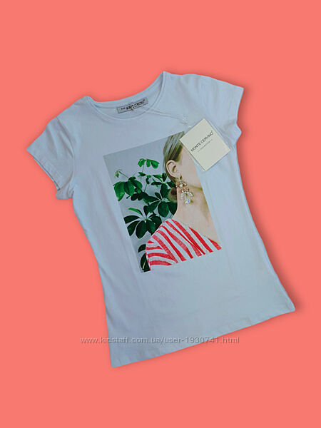 Белая футболка с принтом с девушкой Monte Cervino XS,  S, 34, 36