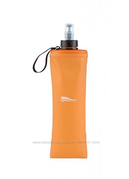 Силиконовая оранжевая серая голубая бутылка для воды crivit 500 мл,  0,5 л