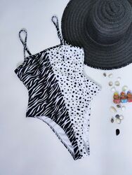 Сдельный слитный суцільний черно-белый купальник Brave Soul S, 36, 44