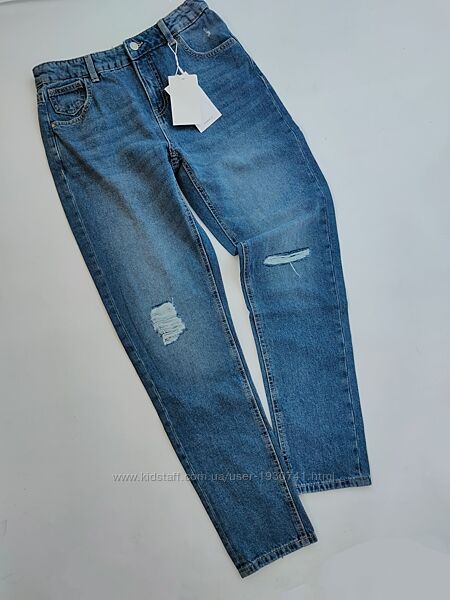 Синие голубые джинсы джинси  Мом Name it 164 см, 14 лет