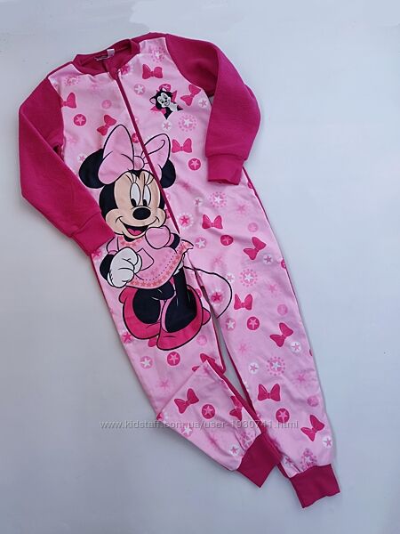Теплая флисовая пижама кигуруми домашний костюм Минни Маус Disney 110, 116 