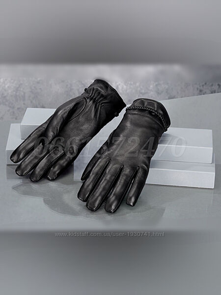 Черные кожаные перчатки рукавицы натуральная кожа Esmara 7,  7,5,  8