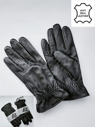 Черные кожаные перчатки рукавицы натуральная кожа Livergy 9, 9,5