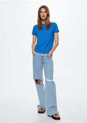 Синяя классическая базовая футболка Mango S, XL, 36, 42, 44, 50