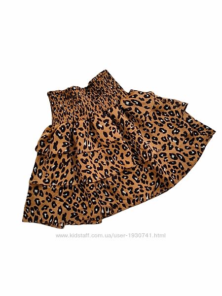 Юбка леопардовый принт с воланами Petit Sofie Schnoor 128 см на 8 лет