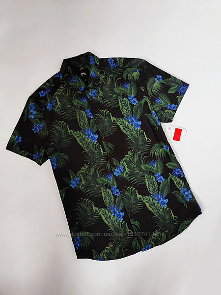 Цветная летеяя рубашка гавайка сорочка с коротким рукавом C&A xs, 42, 34