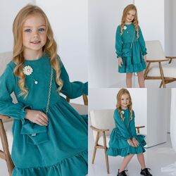 Нарядне плаття сукня на дівчинку 3-8 років 98-128 см Замш
