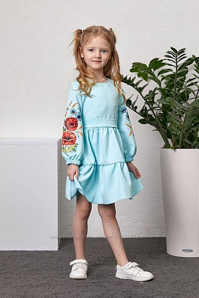 Нарядна сукня на дівчинку 116-140 см креп 002703 Мята