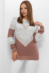 Стильний двоколірний светр 44-52 рр в кольорах