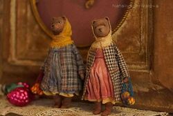 Ватная елочная игрушка Коза, мишка, кошка Наталья Привалова