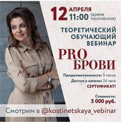 Перманентный макияж. PRO брови теоретический вебинар Ольга Костинецкая