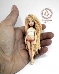 Мини-куколка 10 см нежности, крючком belayasosna