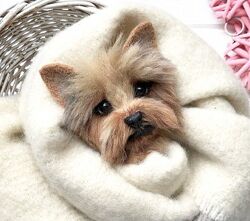 Портретная брошь Йоркширский терьер Екатерина Сосина