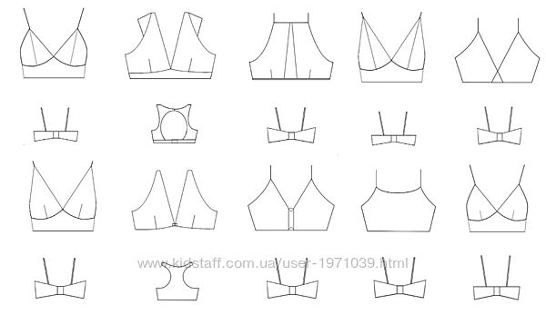 Параметрические лекала. Бралеты.10 моделей бралетов с мягкой чашкой Мария
