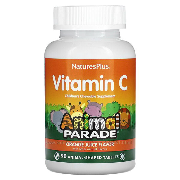 Nature&acutes Plus, Animal Parade, витамин C для детей  90 шт