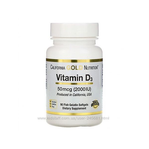 California Gold Nutrition, Витамин D3 2000МЕ ,  5000 МЕ   90шт и 360шт 