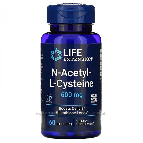 Life Extension, NAC N-ацетил-L-цистеин, Регуляторы детоксикации  600 мг,60шт
