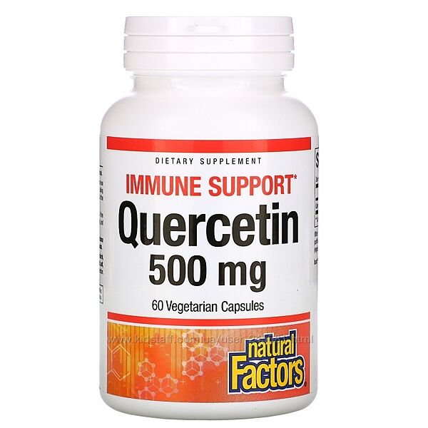 Natural Factors кверцетин, 500мг, 60вегетарианских капсул