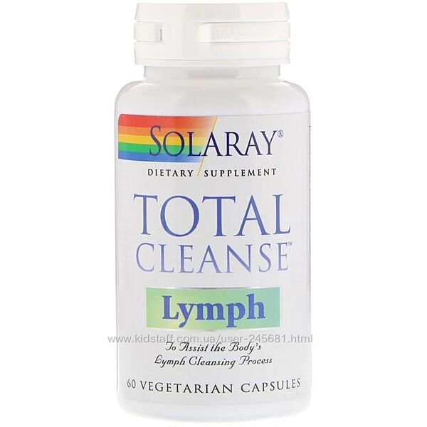 Solaray, Total Cleanse для лимфы, 60 вегетарианских капсул очистка лимфы 