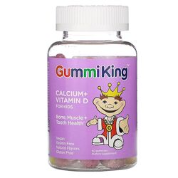 GummiKing, кальций и витамин D для детей, 60 жевательных мармеладок 