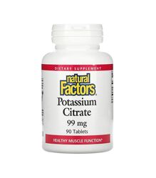 Natural Factors, цитрат калия, 99 мг, 90 таблеток 