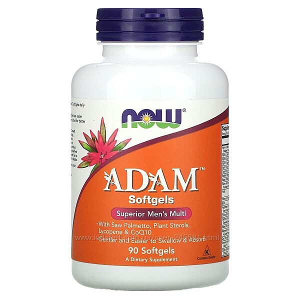 NOW Foods, ADAM, покращені мультивітаміни для чоловіків, 90 капсул 