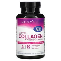 NeoCell, Супер колаген  вітамін С і біотин, 180 /270 таблеток