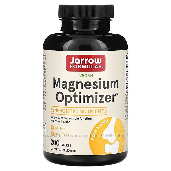 Jarrow Formulas, Magnesium Optimizer, 200 таблеток   магній малат