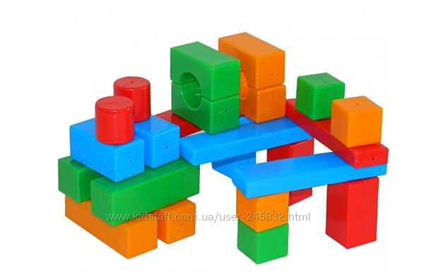 Блочный конструктор 23 элемента Хуторок строитель Orion Будівельник кубики