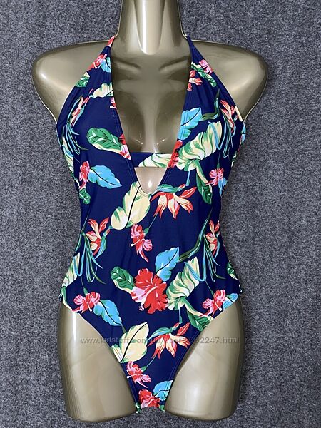 Синій купальник з квітами від boohoo