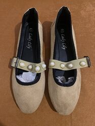 Нові бежеві балетки, туфлі на низькому ходу