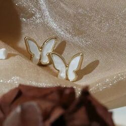 Серёжки с бабочками, сережки-гвоздики бабочки, украшение, подарок, золото