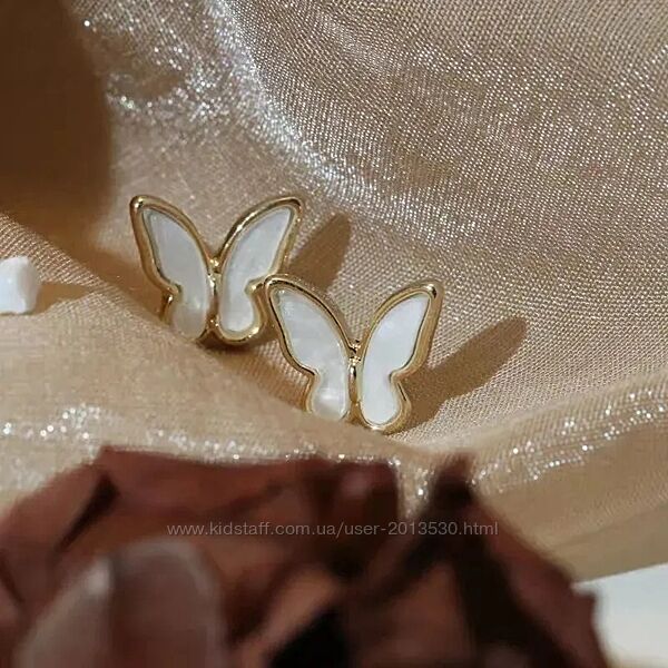 Серёжки с бабочками, сережки-гвоздики бабочки, украшение, подарок, золото