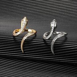 Нежное кольцо со змейкой, кольцо змейка, колечко змея, подарок, украшение