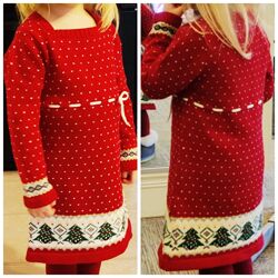 Детское вязаное платье 12 - 18 месяцев 100 хлопок