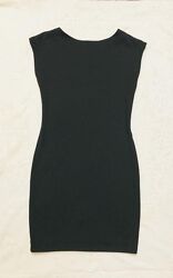 Чёрное короткое трикотажное платье без рукавов ZARA