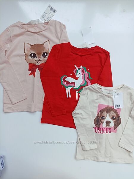 Реглан h&m, дитячі реглани, реглан для дівчинки 