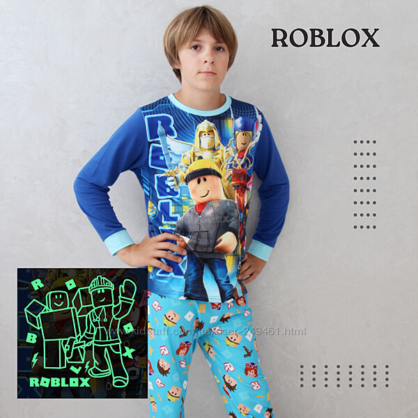 Пижама хлопковая на мальчика светится в темноте Роблокс Roblox 3-13 лет